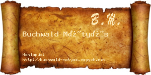 Buchwald Mátyás névjegykártya