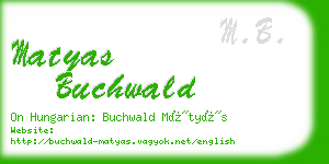 matyas buchwald business card